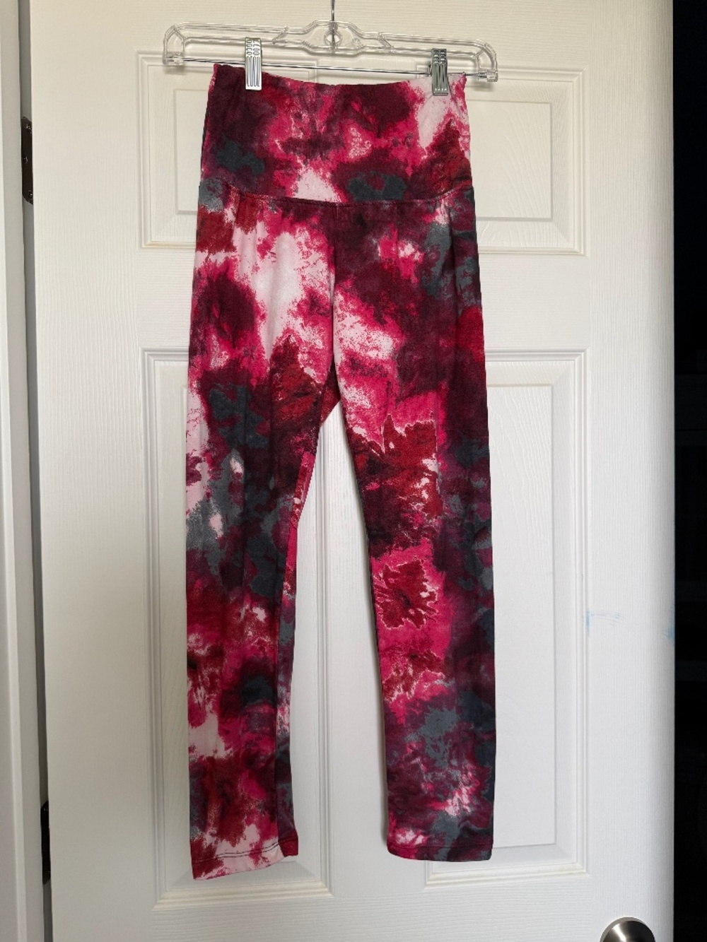 Hot Kiss Pink, Red and Gray Leggings, Size S